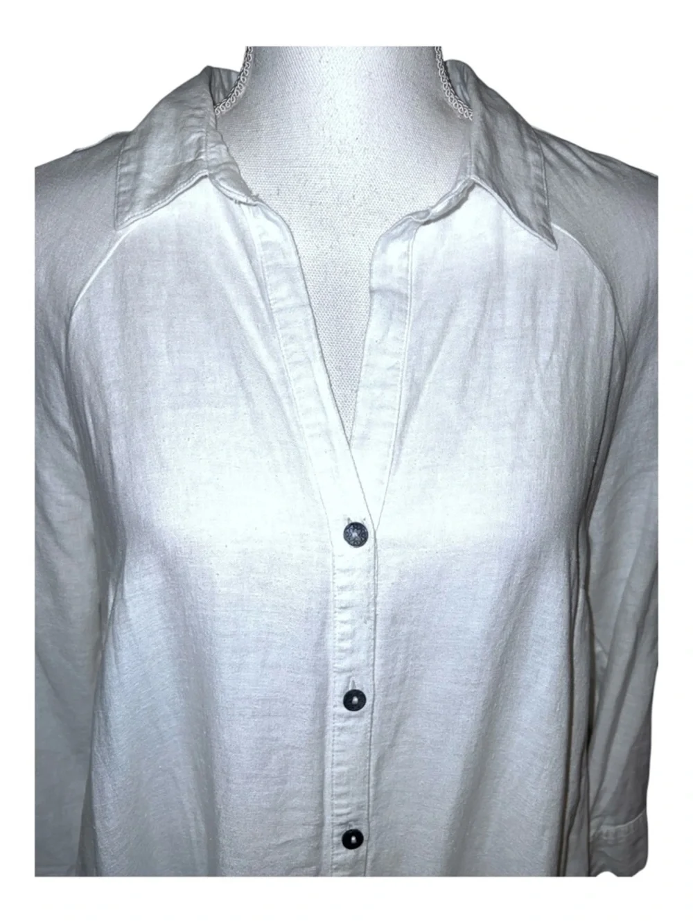 Calypso St. Barth linen blend maxi shirt dress with embroidery - size medium - Picture 4 of 13